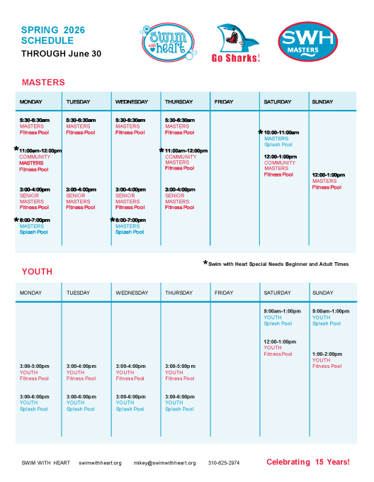 Spring 2026 SWF Schedule