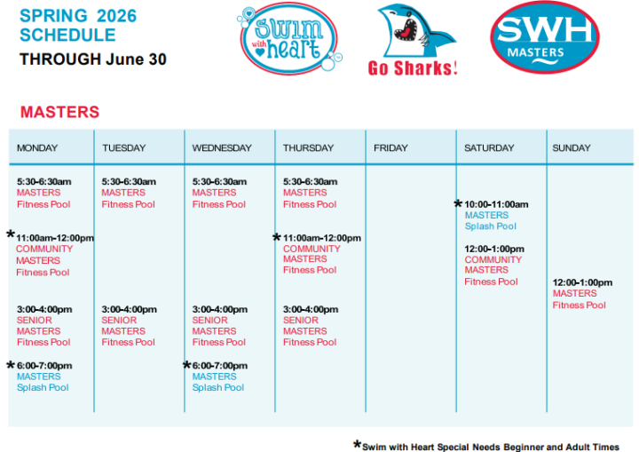 Spring 2026 - Masters Schedule