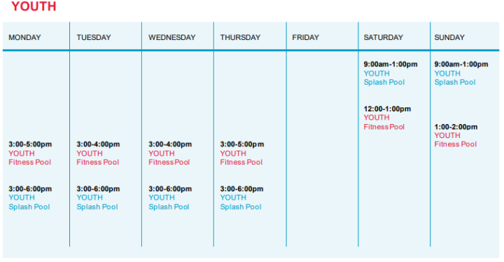 Spring 2026 - Youth Schedule